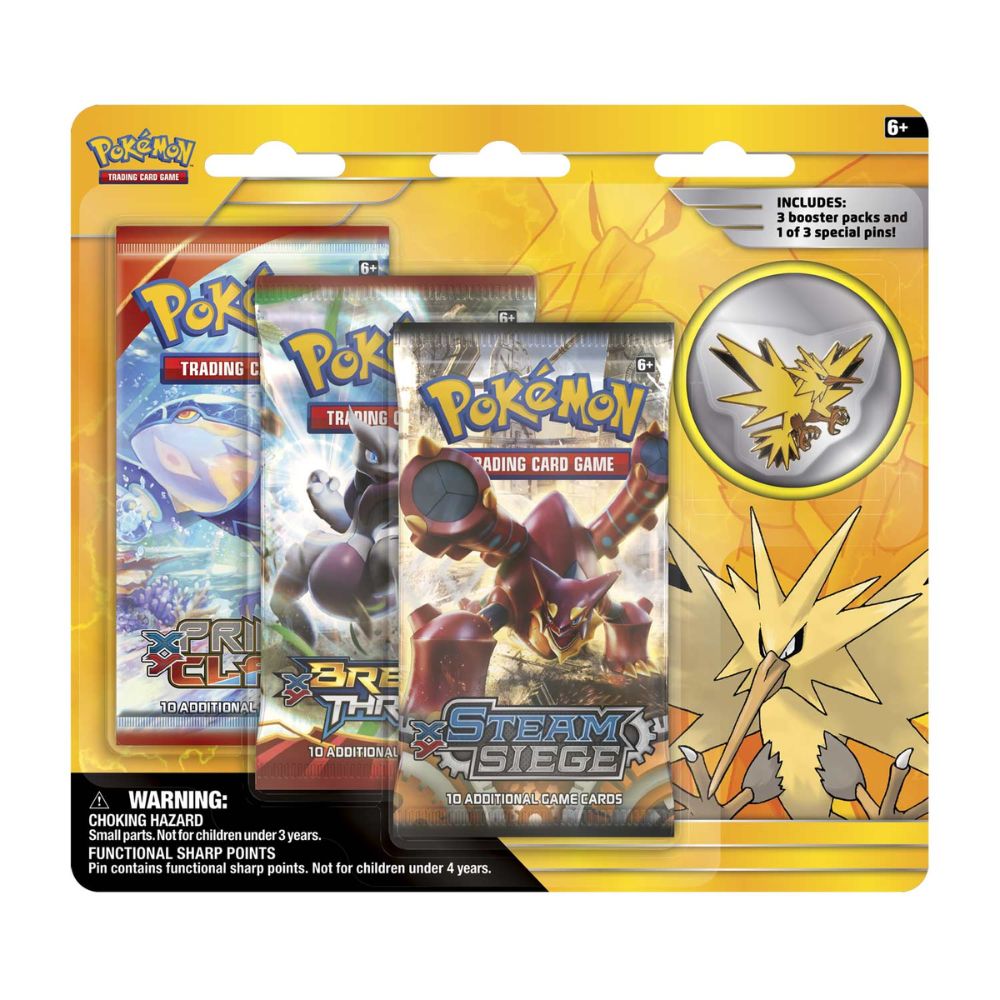 Pokemon Zapdos Pin 3 Pack Blister Pack