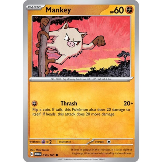 Pokemon S&V 151 Mankey (Reverse) 56/165