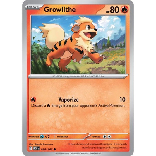 Pokemon S&V 151 Growlithe (Reverse) 58/165