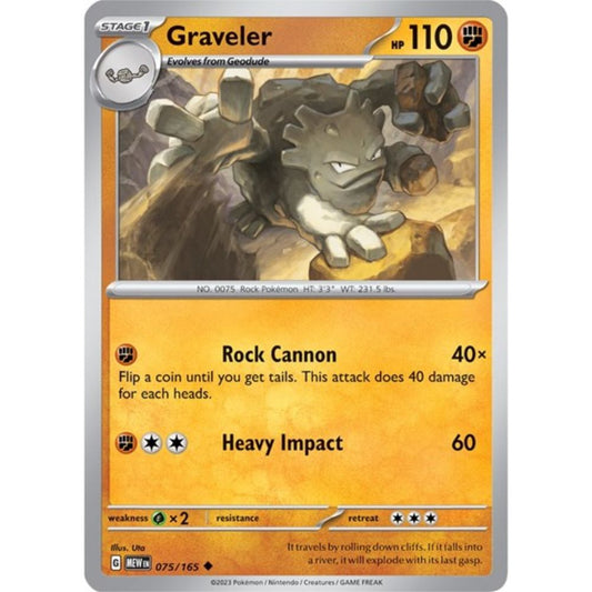 Pokemon S&V 151 Graveler (Reverse) 75/165