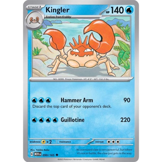 Pokemon S&V 151 Kingler (Reverse) 99/165