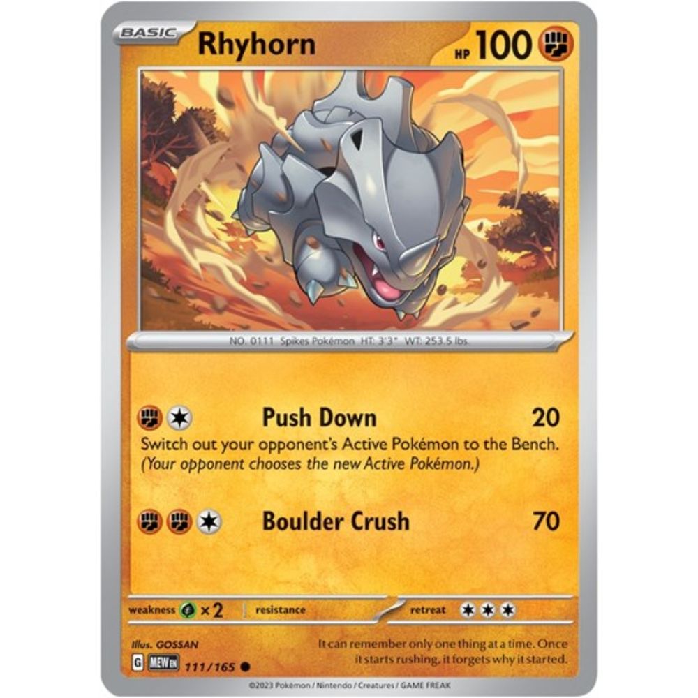 Pokemon S&V 151 Rhyhorn (Reverse) 111/165