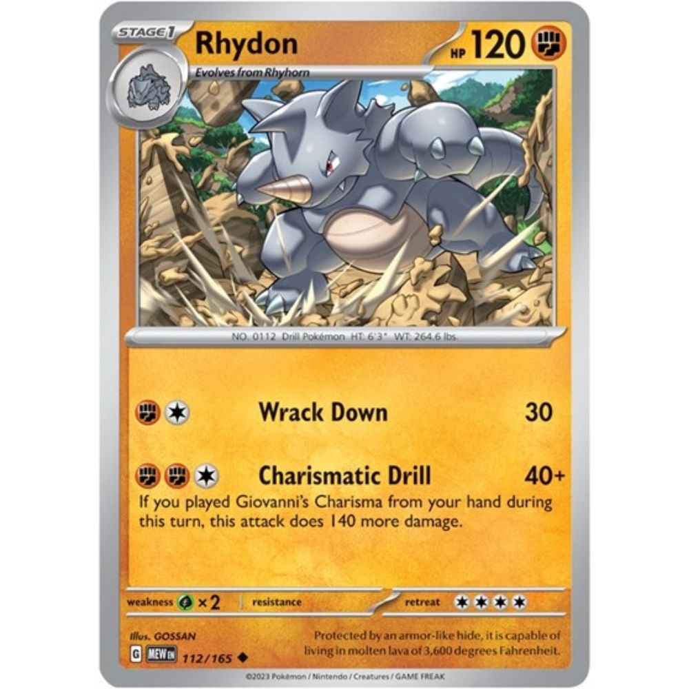 Pokemon S&V 151 Rhydon (Reverse) 112/165