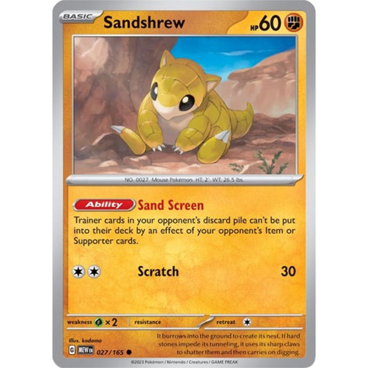Pokemon S&V 151 Sandshrew (Reverse) 27/165
