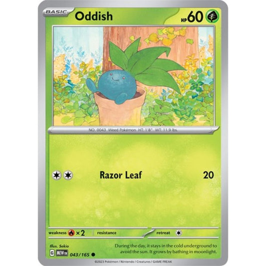 Pokemon S&V 151 Oddish (Reverse) 43/165