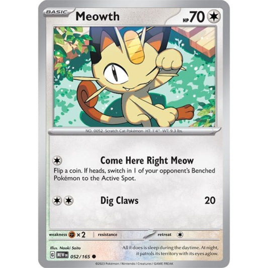 Pokemon S&V 151 Meowth (Reverse) 52/165