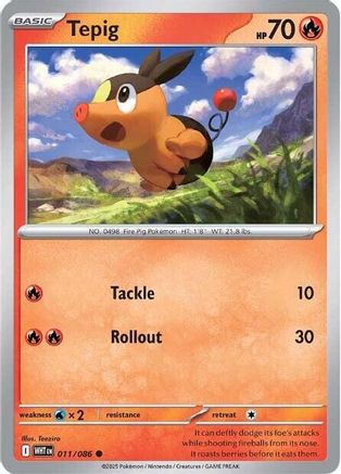 Tepig 11 - SV White Flare Holofoil