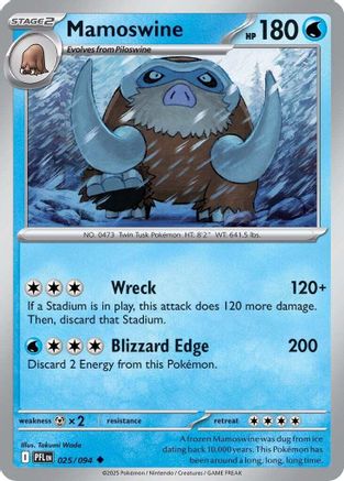 Mamoswine 25 - ME02 Phantasmal Flames Reverse Holofoil