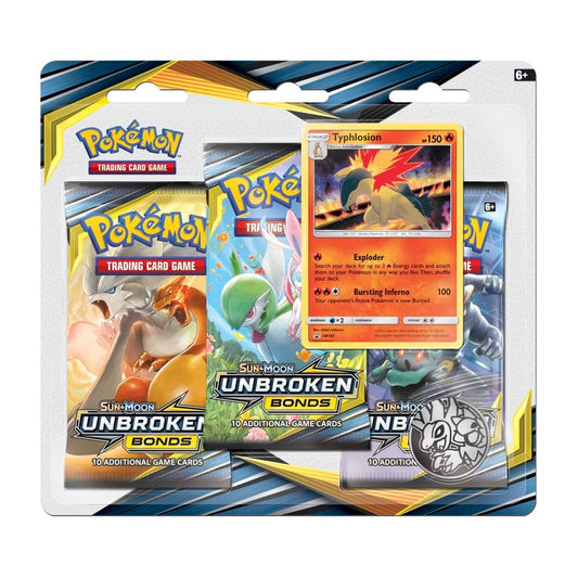 Pokémon - Sun & Moon: Unbroken Bonds - 3 Pack Blister (Typhlosion)